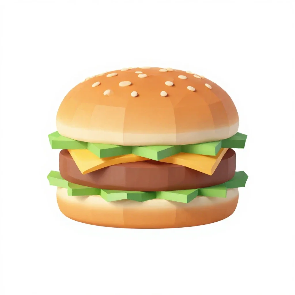 Burger with a brioche bun isolated on a white background