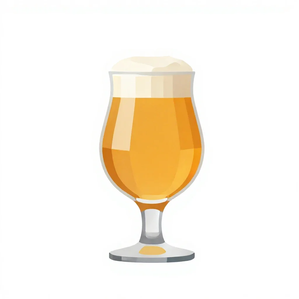 Craft beer in a tulip glass isolated on a white background