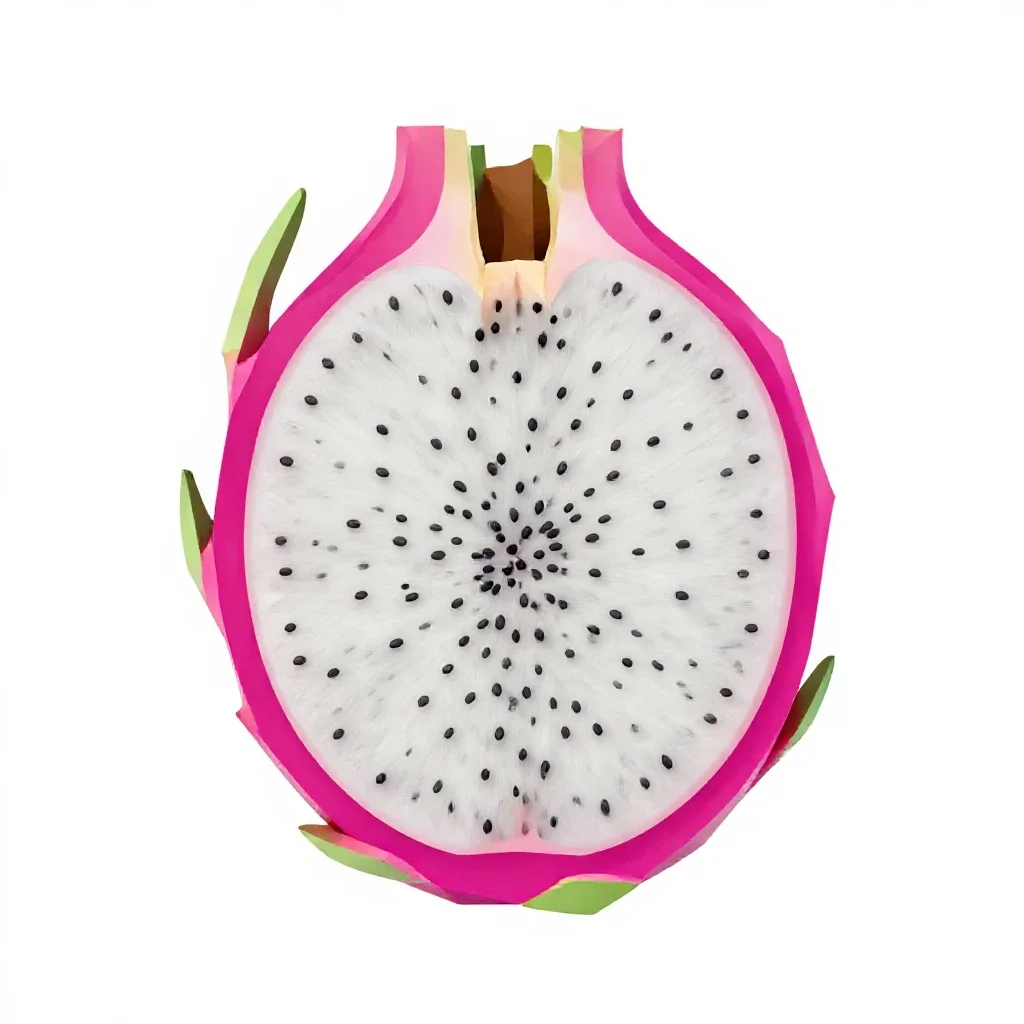 Dragon fruit halved isolated on a white background