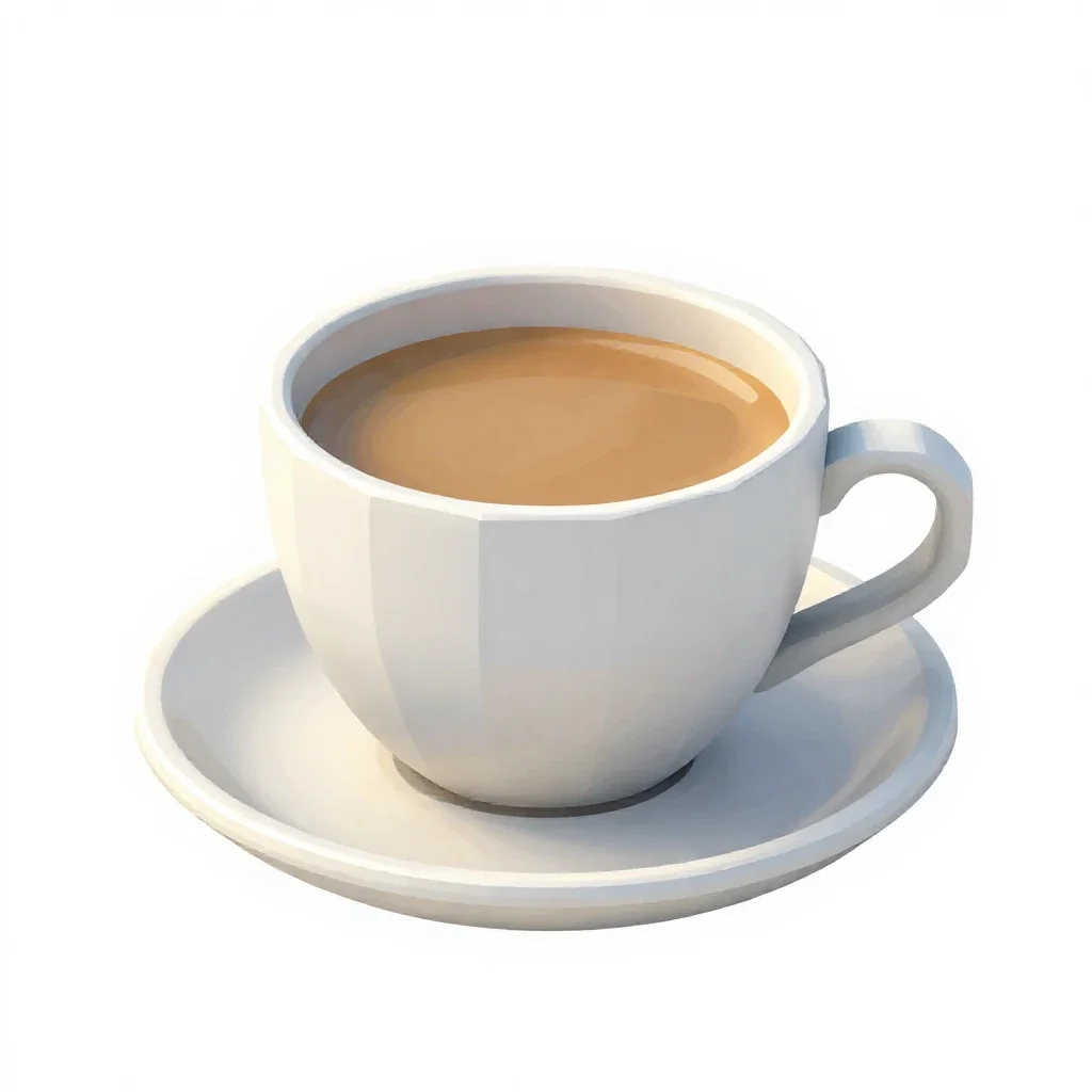 Flat white in a ceramic cup isolated on a white background