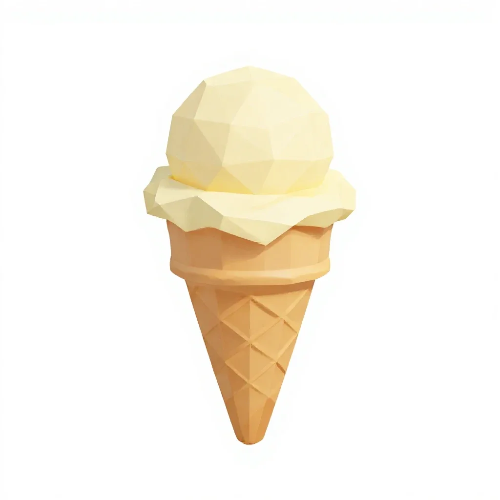 Gelato cone isolated on a white background