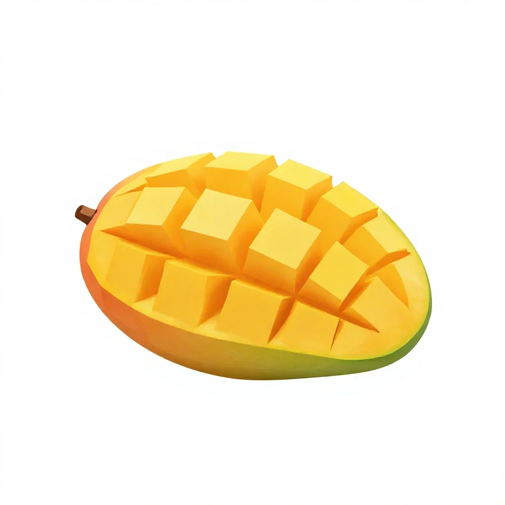 Mango sliced open isolated on a white background