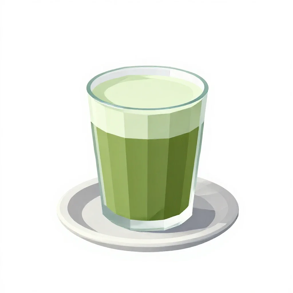 Matcha latte isolated on a white background