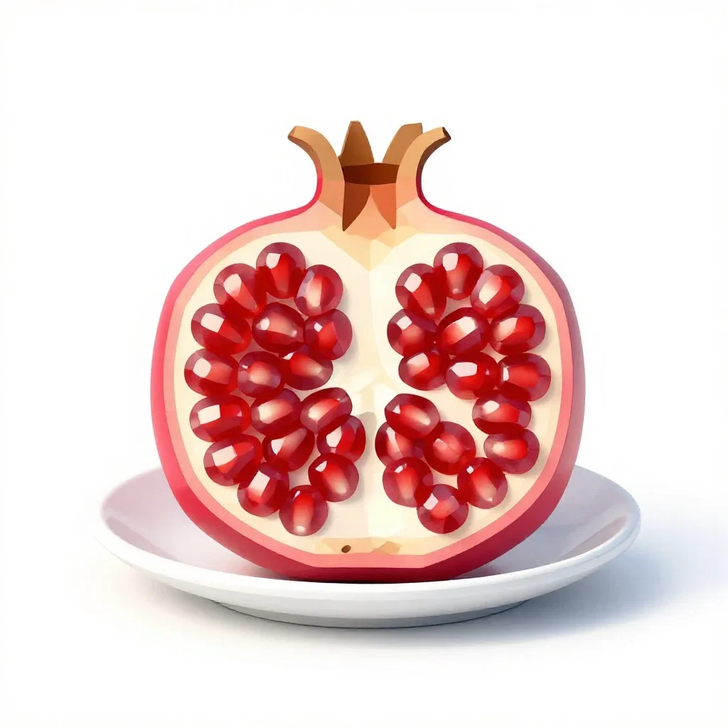 Pomegranate halved isolated on a white background