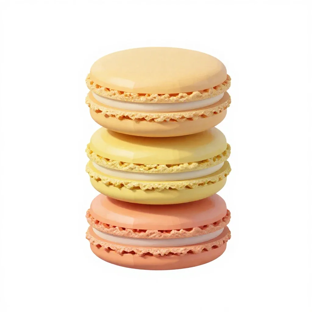 Stack of macarons isolated on a white background