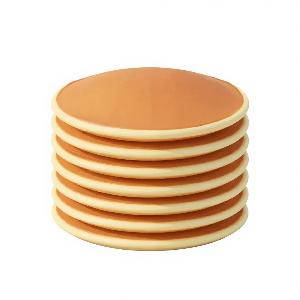 Stack of pancakes isolated on a white background