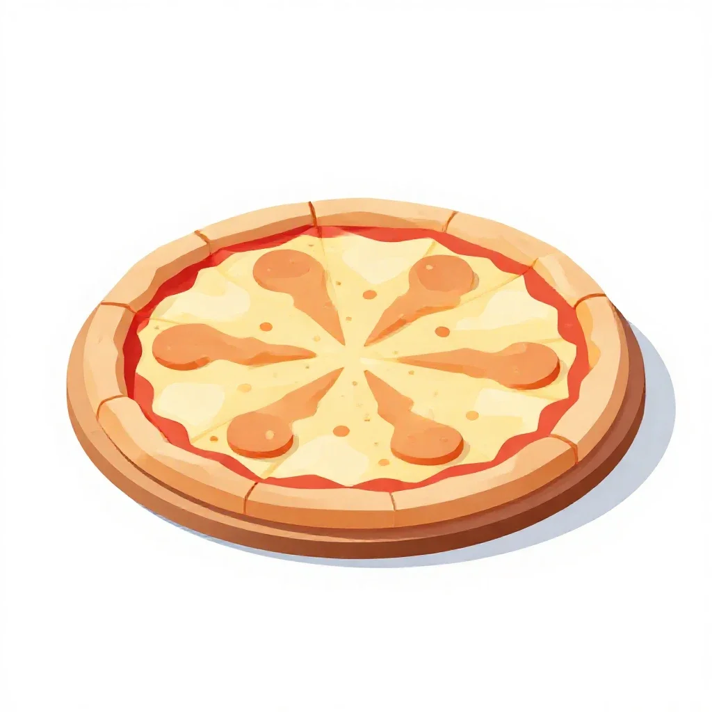 Wood-fired pizza isolated on a white background