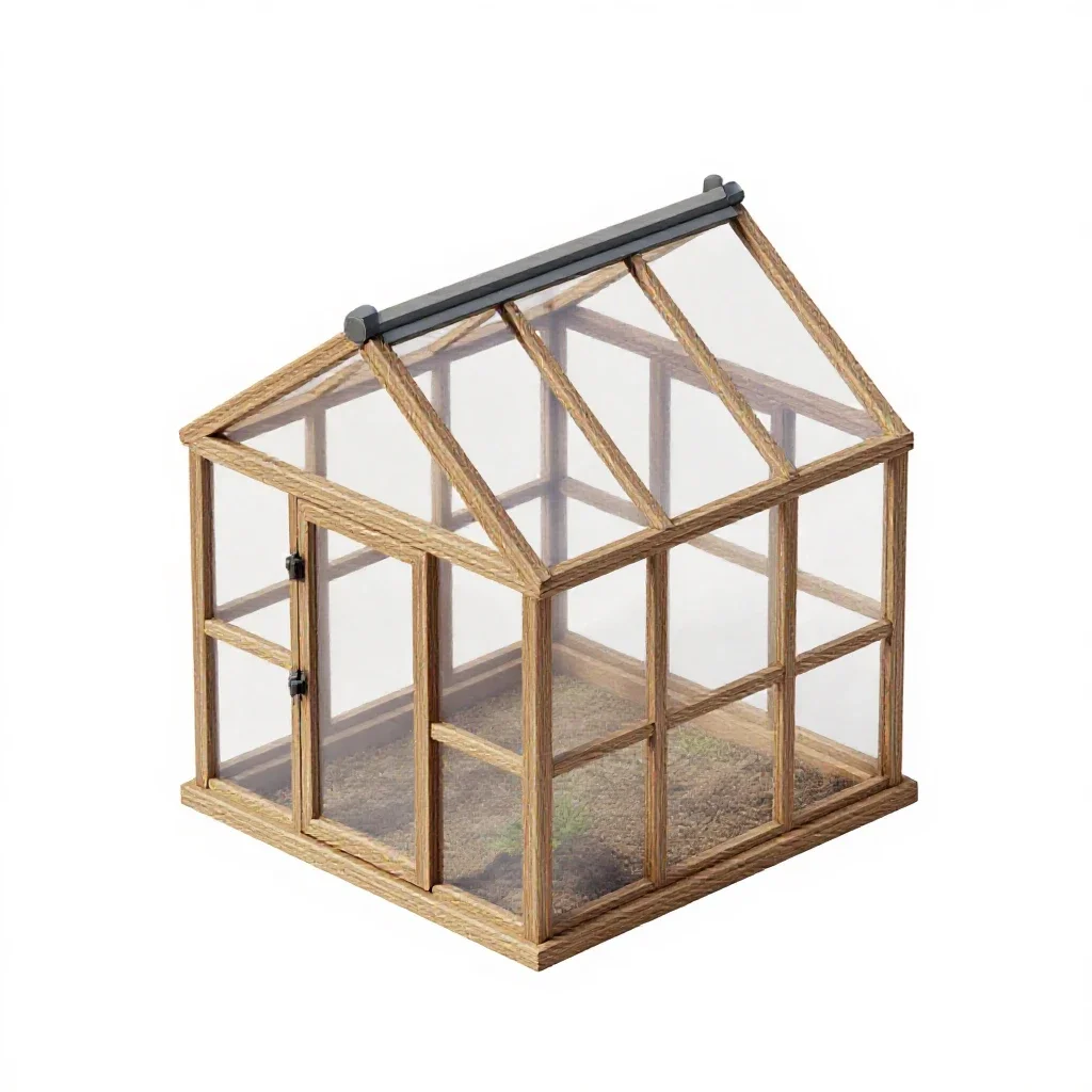 Mini greenhouse isolated on a white background