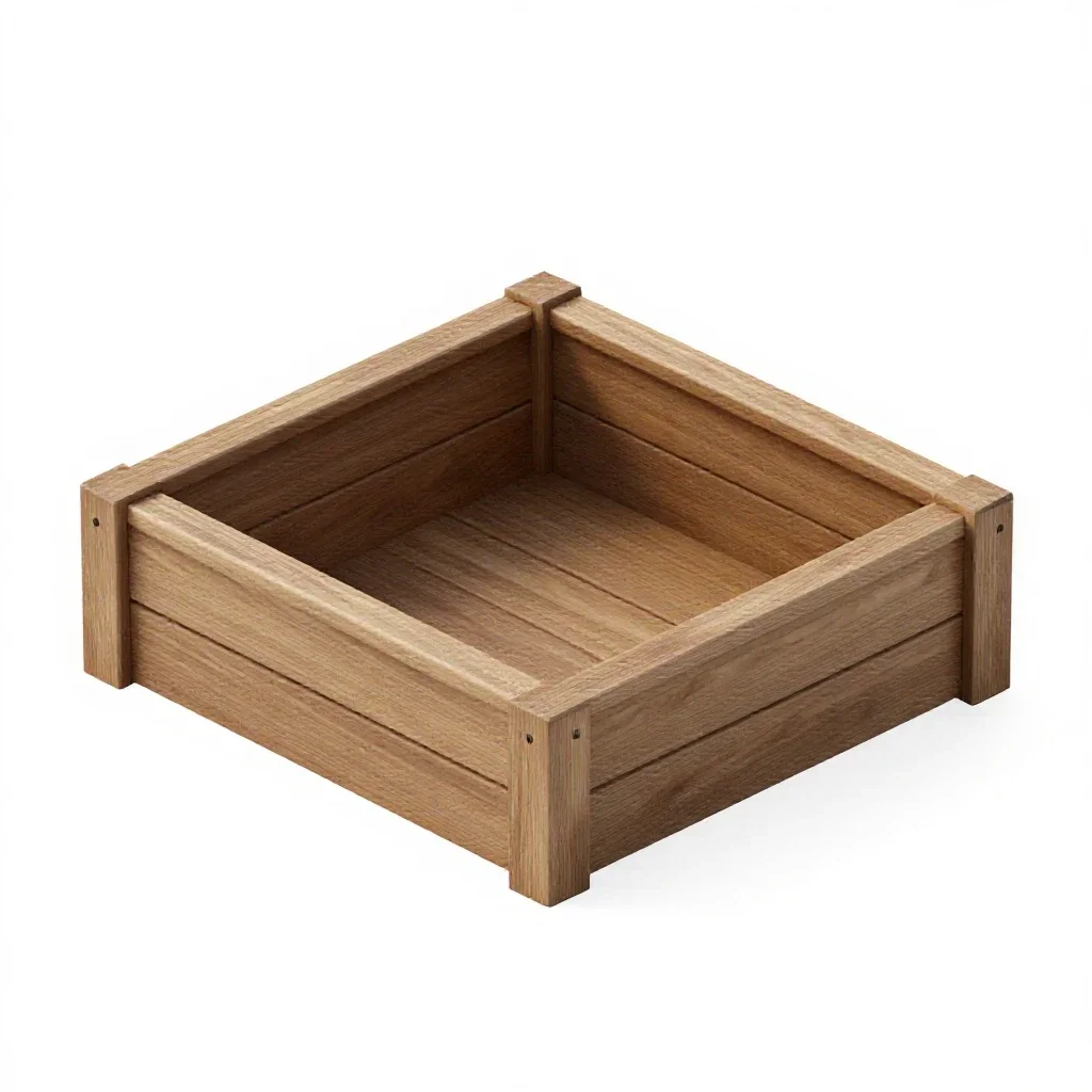 Raised garden bed isolated on a white background