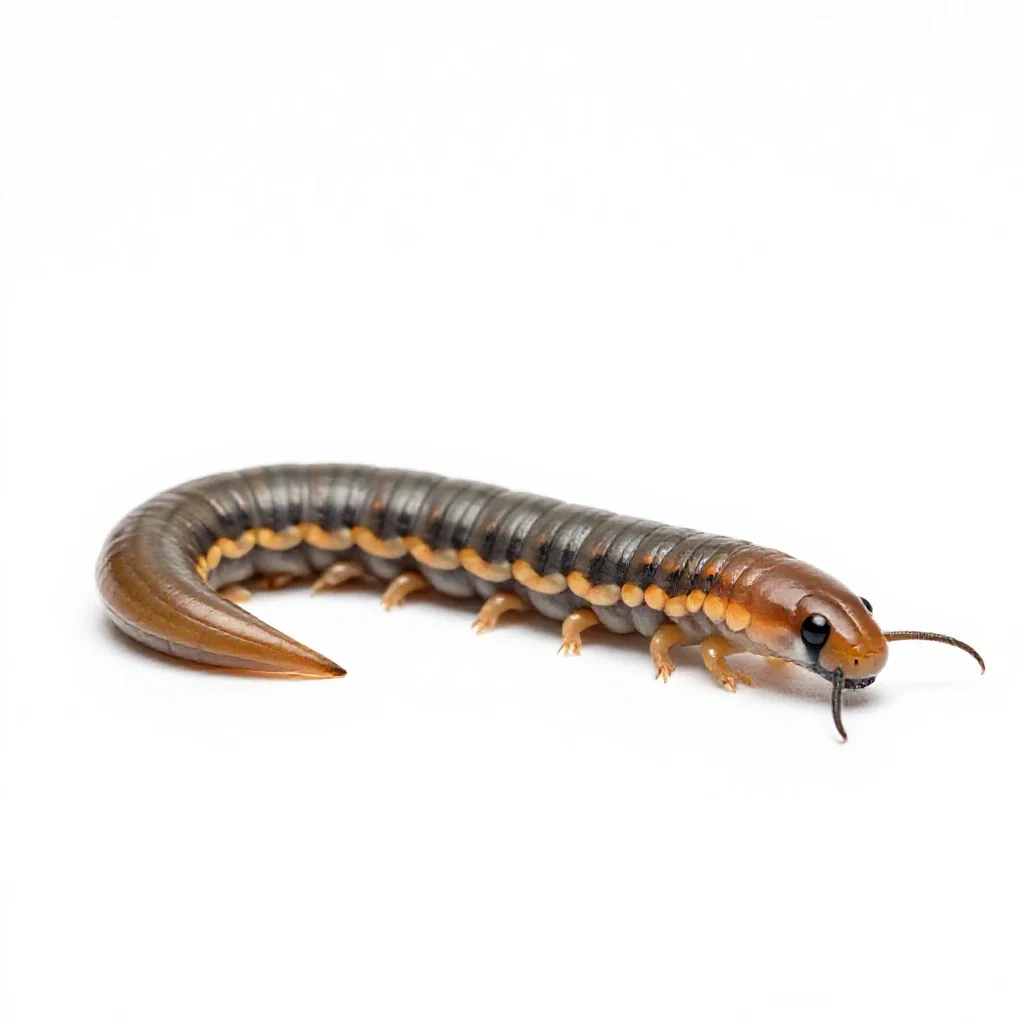Centipede isolated on a white background