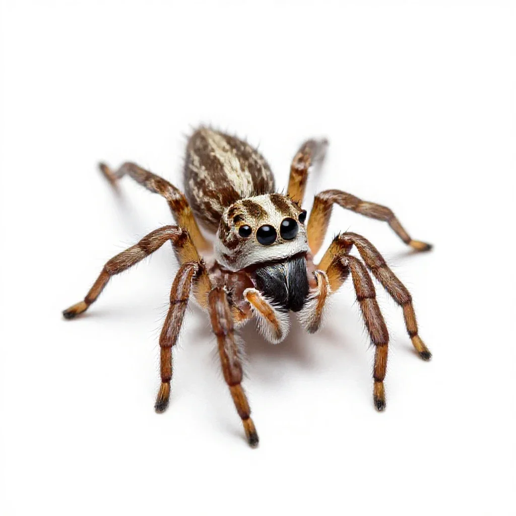 Jumping spider isolated on a white background