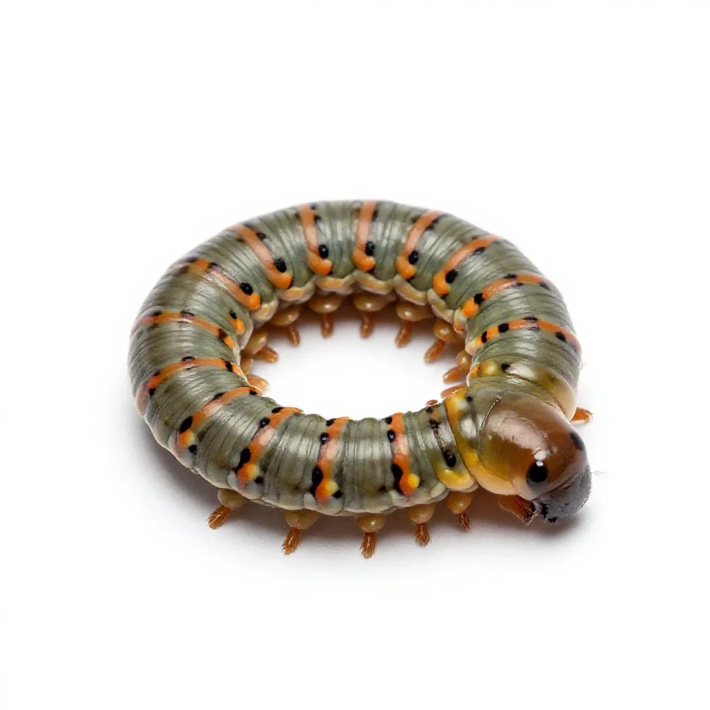 Millipede coiled isolated on a white background