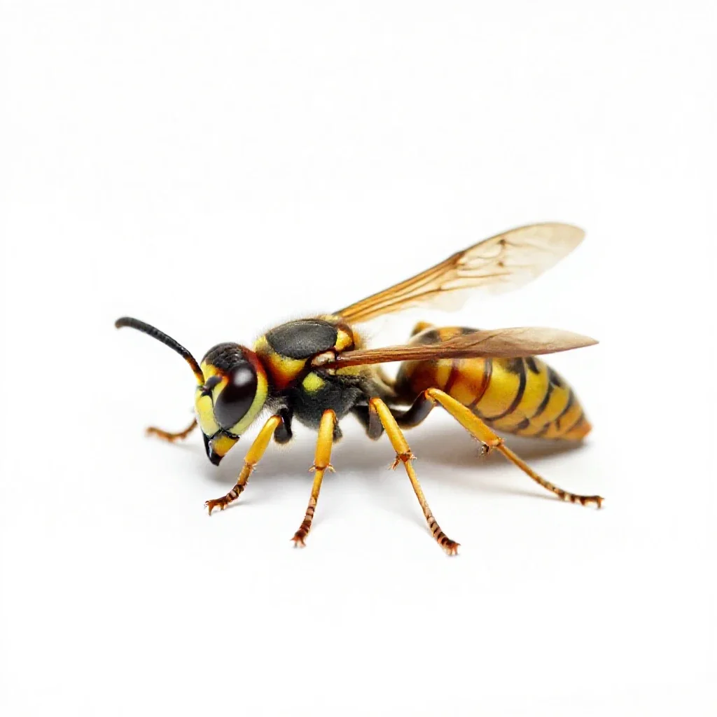 Paper wasp isolated on a white background