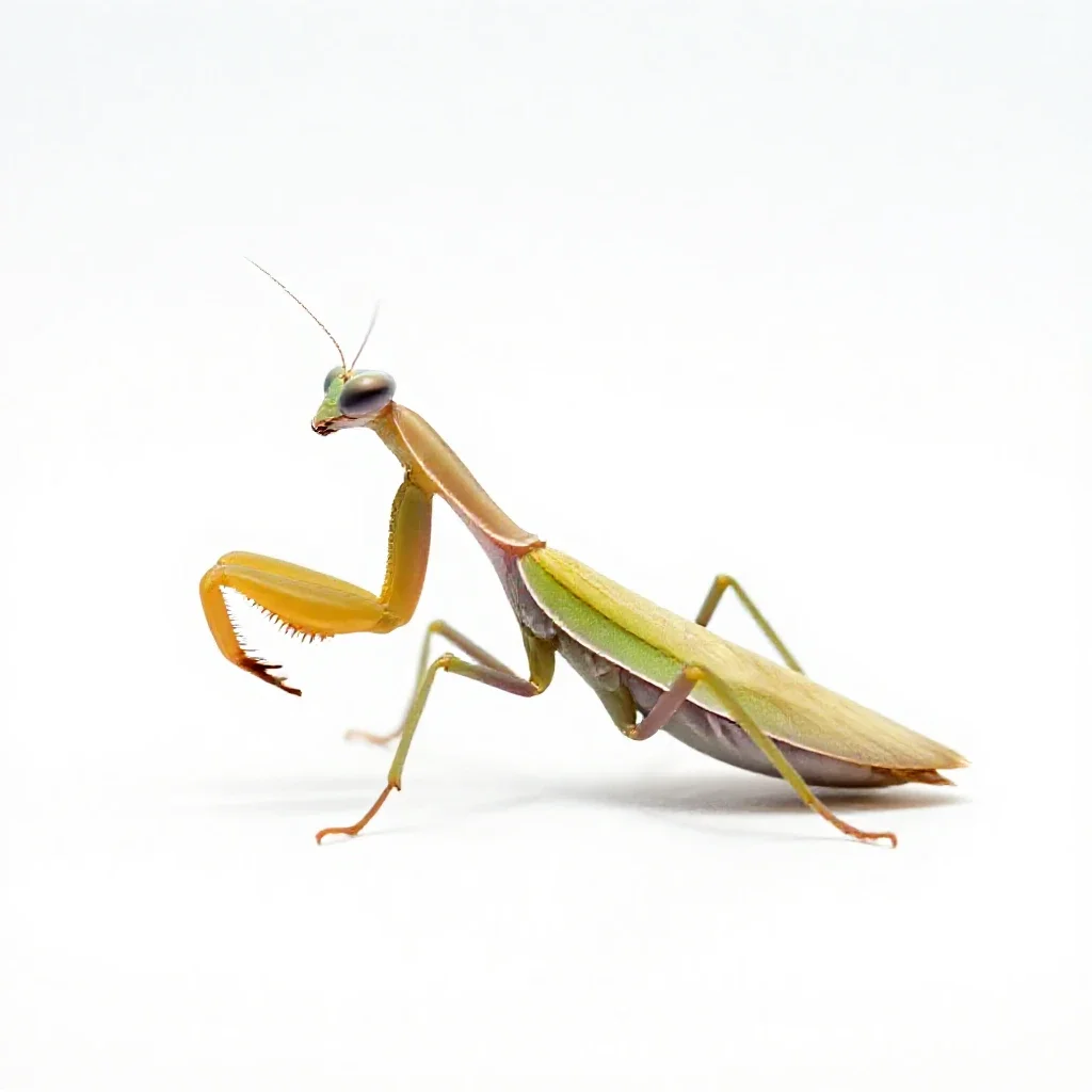 Orchid mantis isolated on a white background