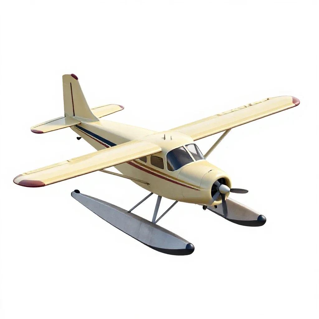 Bush plane on floats isolated on a white background