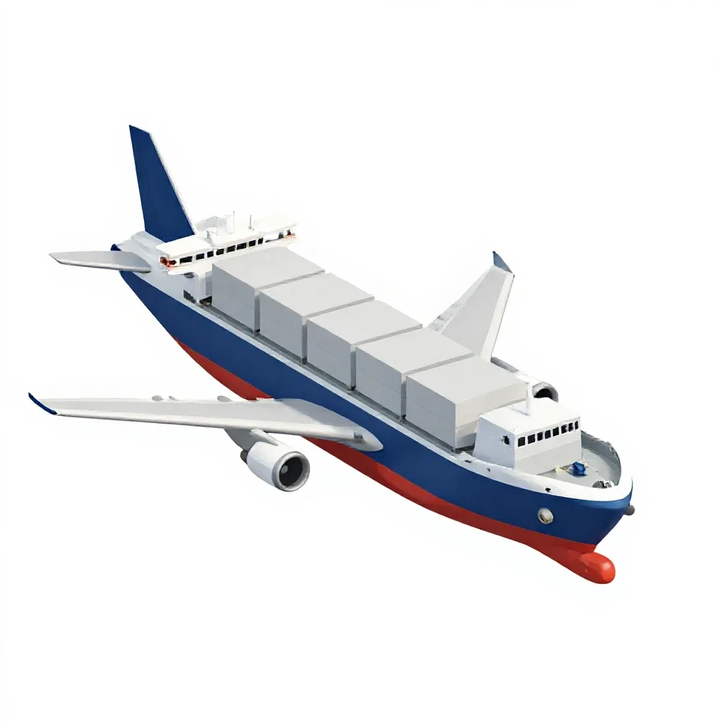 Cargo freighter aircraft isolated on a white background