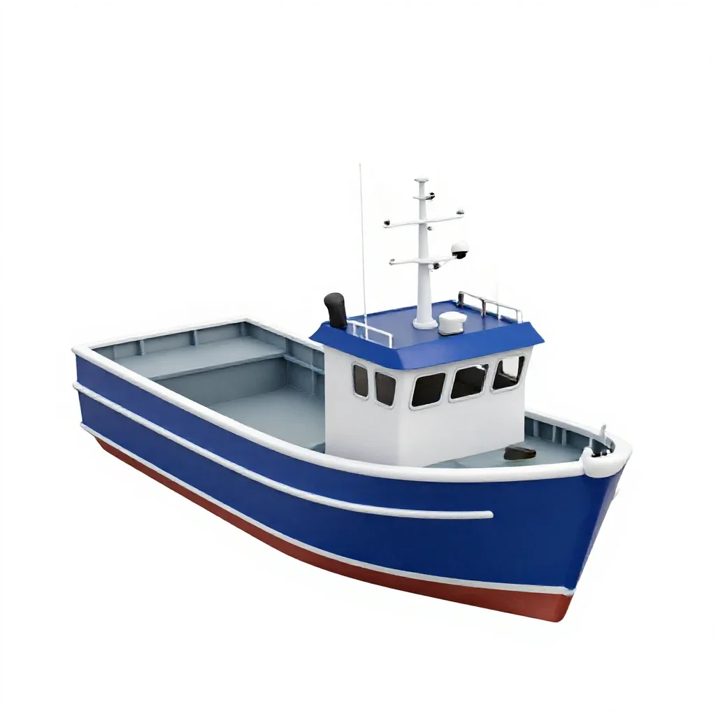 Fishing trawler isolated on a white background