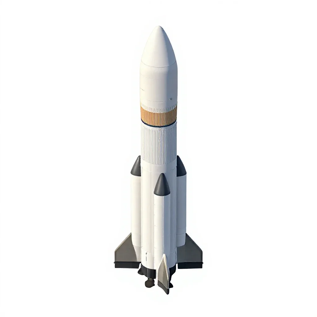 Heavy lift rocket isolated on a white background
