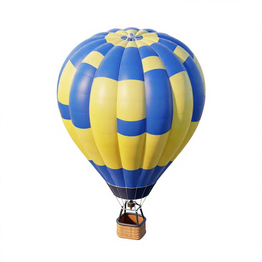 Hot air balloon isolated on a white background