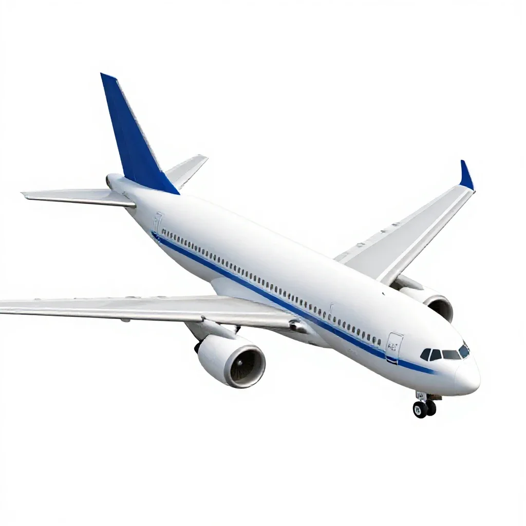 Jet airliner isolated on a white background