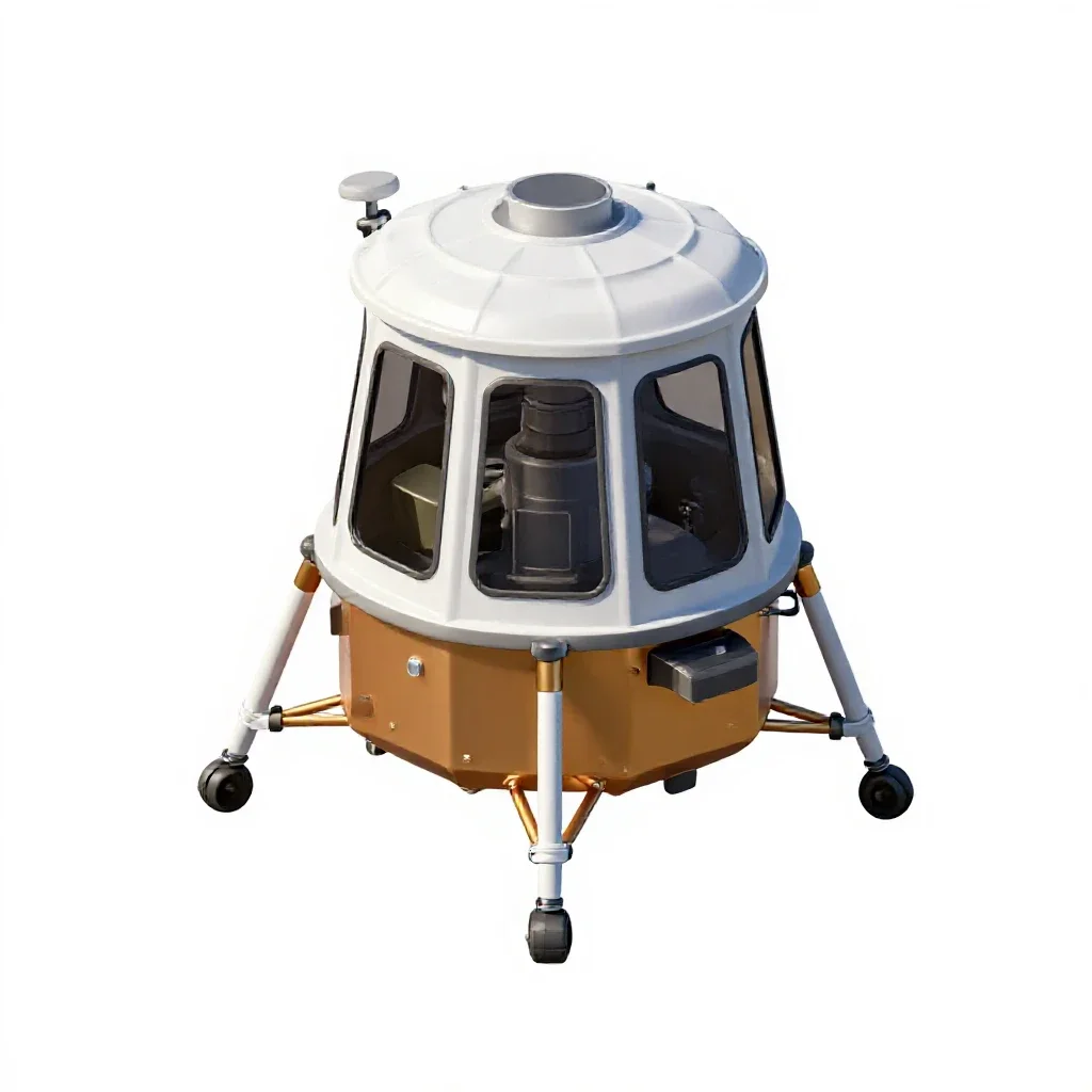 Lunar lander isolated on a white background