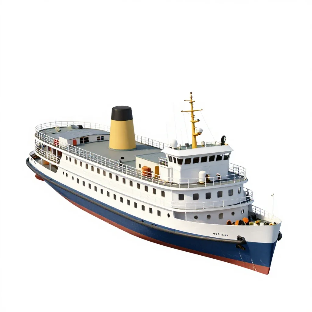 Paddle steamer isolated on a white background