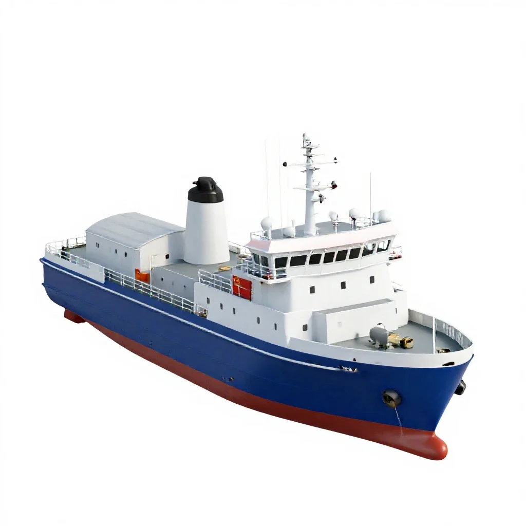 Research vessel isolated on a white background