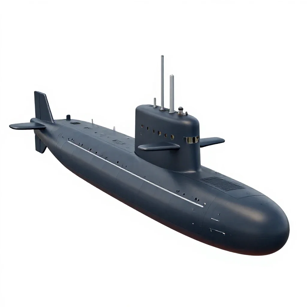 Submarine isolated on a white background
