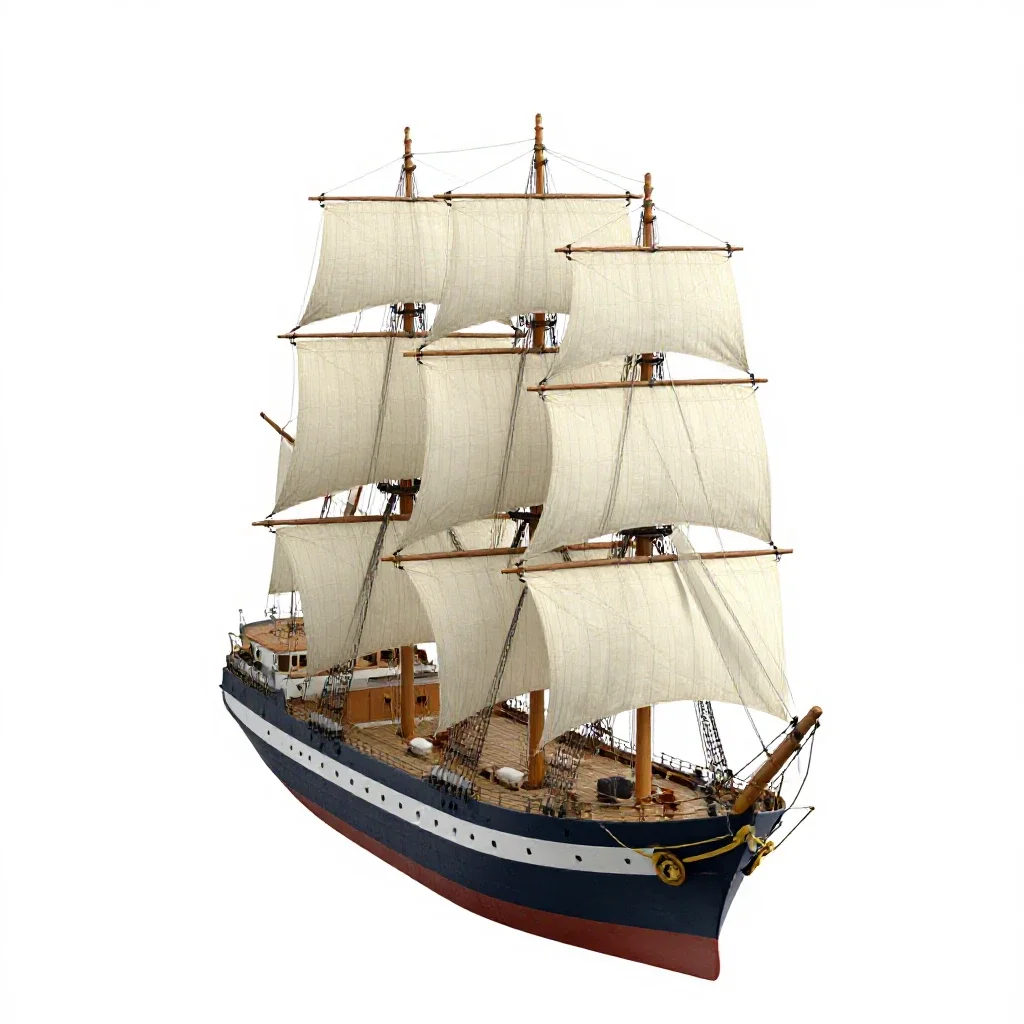 Tall ship isolated on a white background