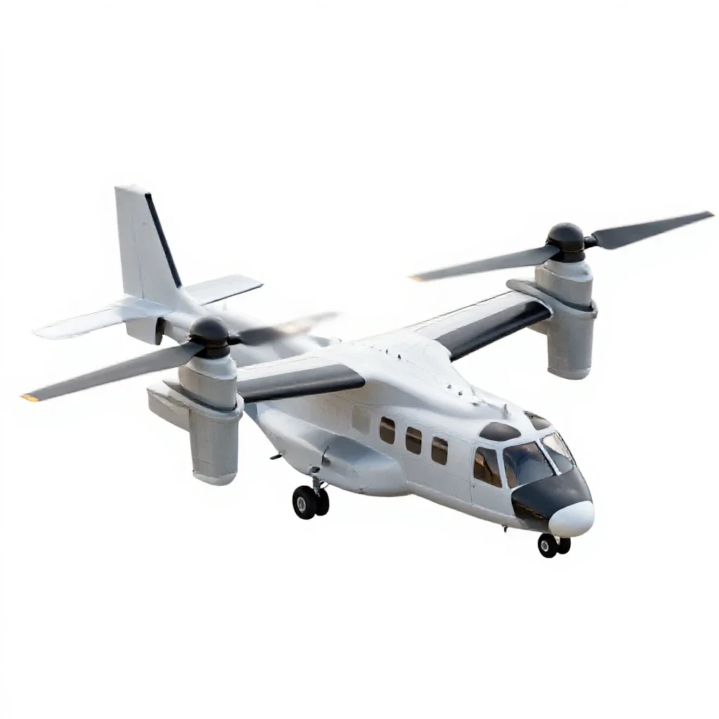 Tiltrotor aircraft isolated on a white background