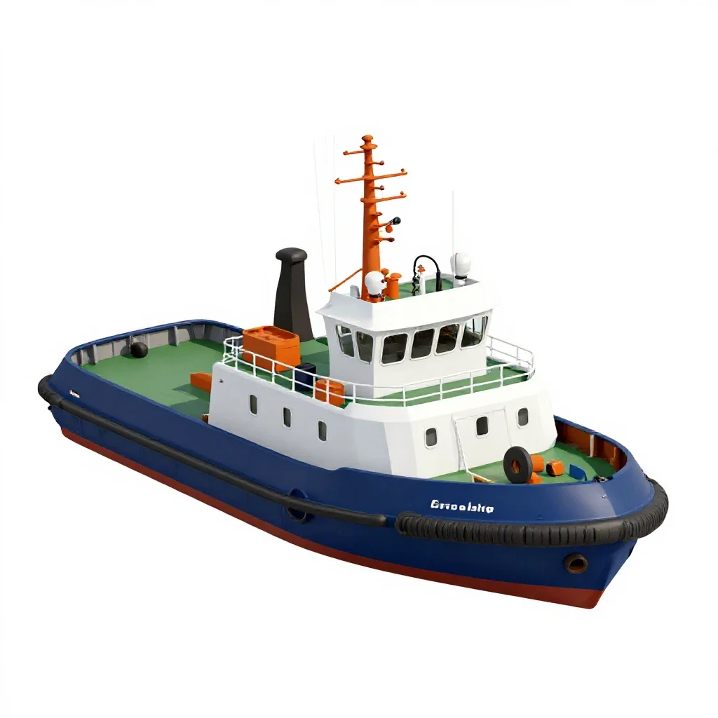 Tugboat isolated on a white background