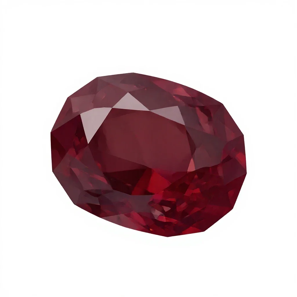 Garnet in matrix isolated on a white background