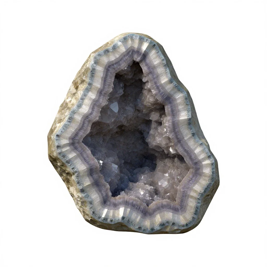 Geode with calcite isolated on a white background