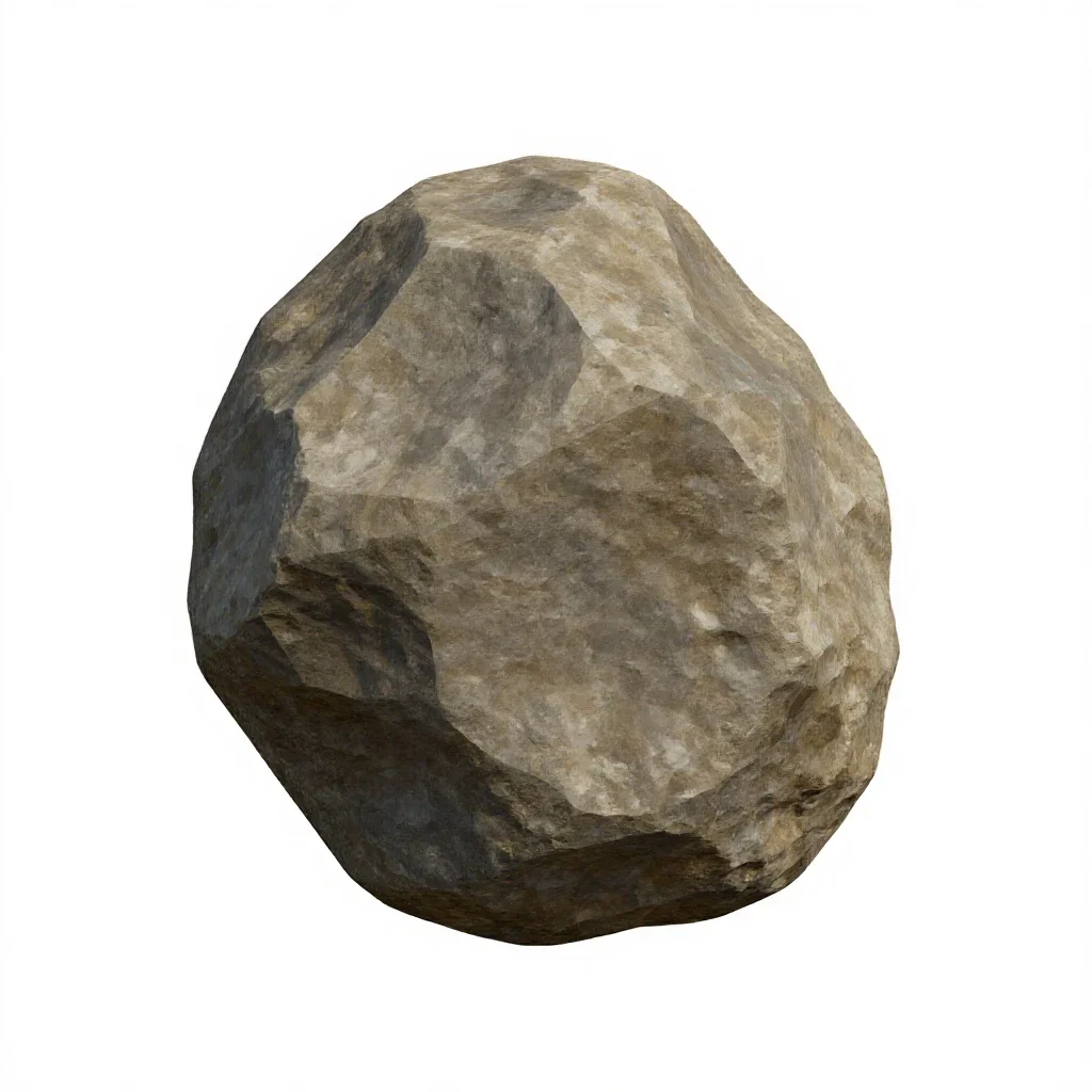 Meteorite fragment isolated on a white background