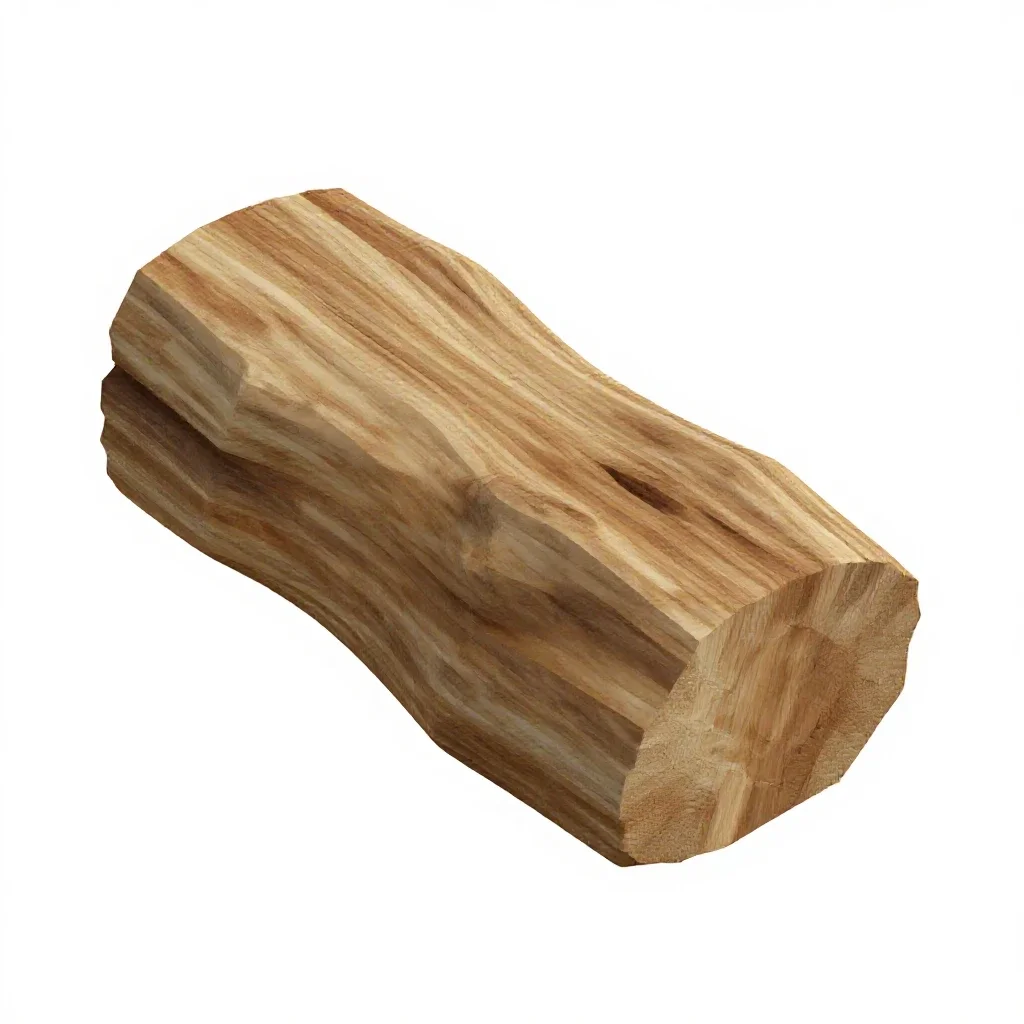 Piece of petrified wood isolated on a white background