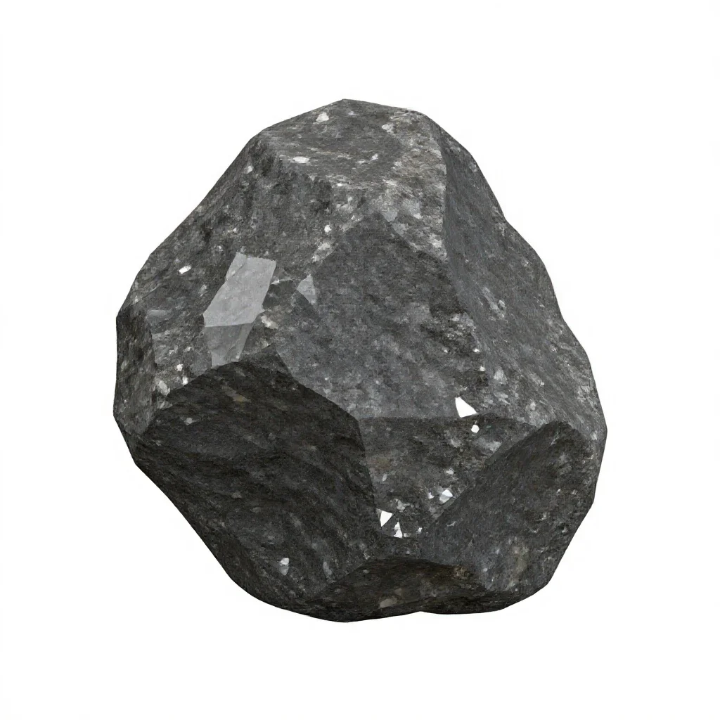 Raw diamond in kimberlite isolated on a white background