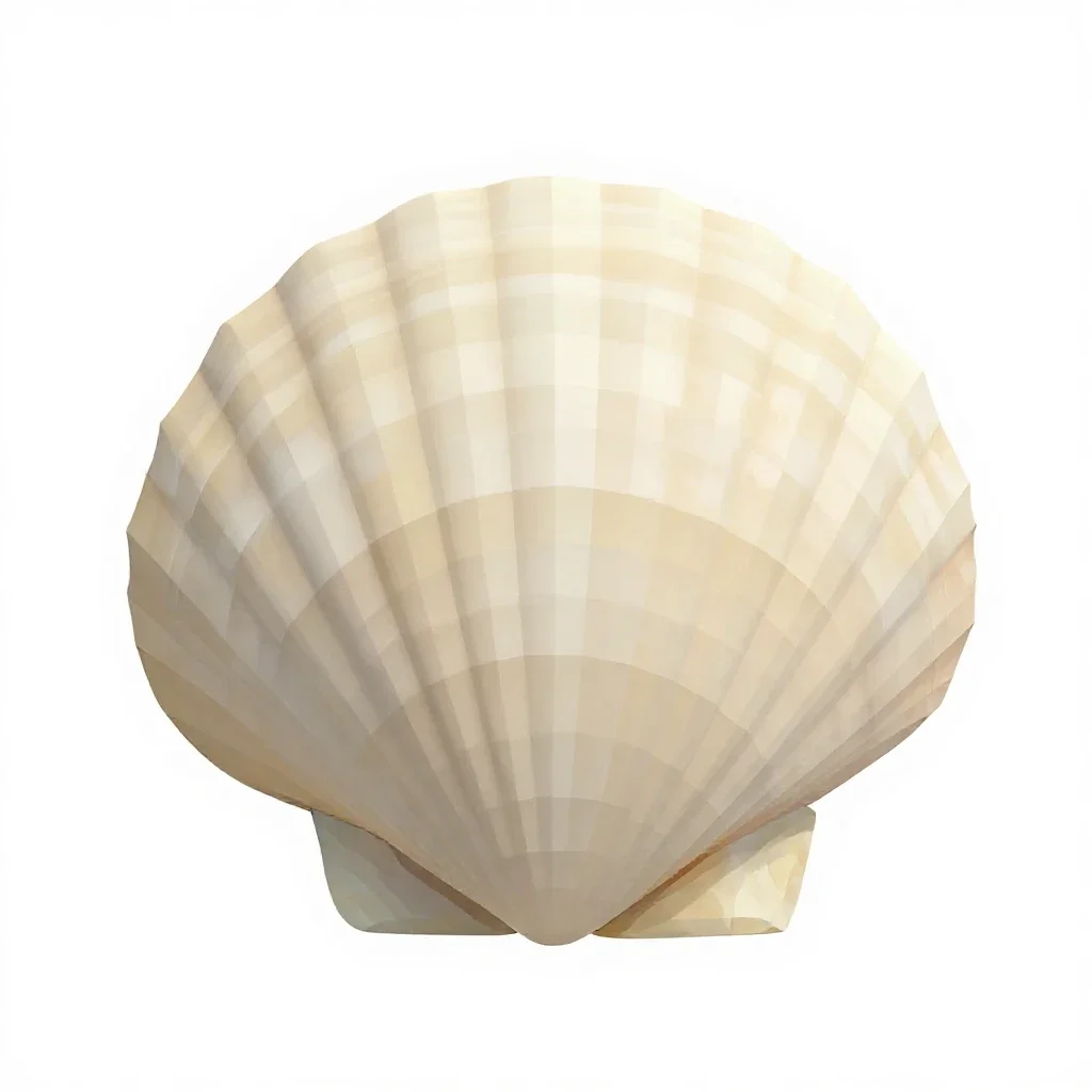 Scallop shell isolated on a white background