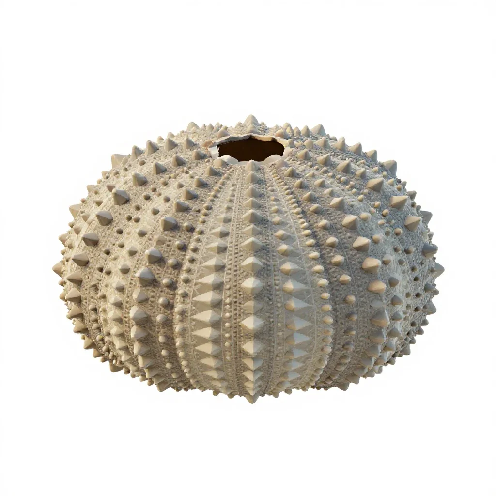 Sea urchin shell isolated on a white background