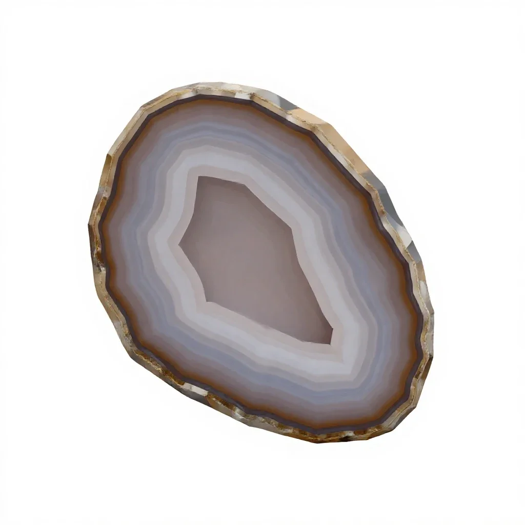Slice of agate isolated on a white background
