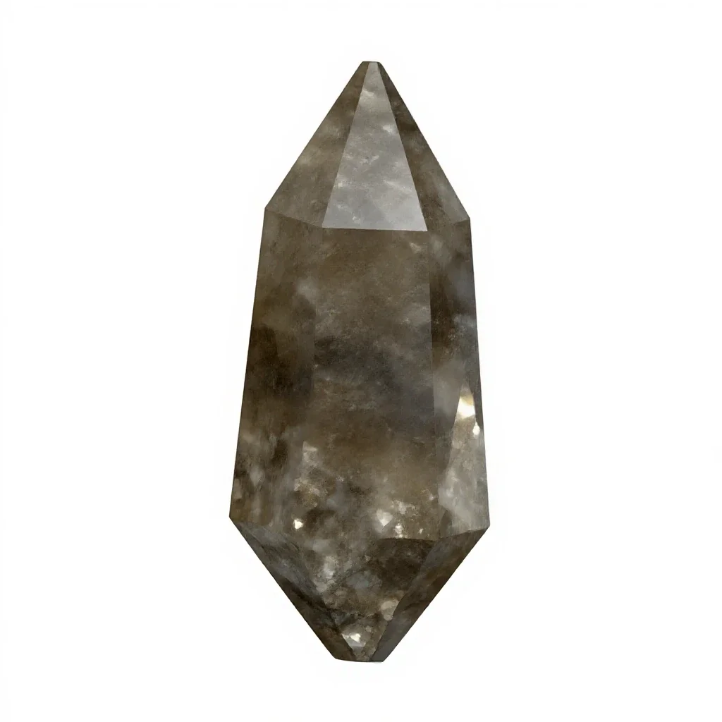 Smoky quartz point isolated on a white background