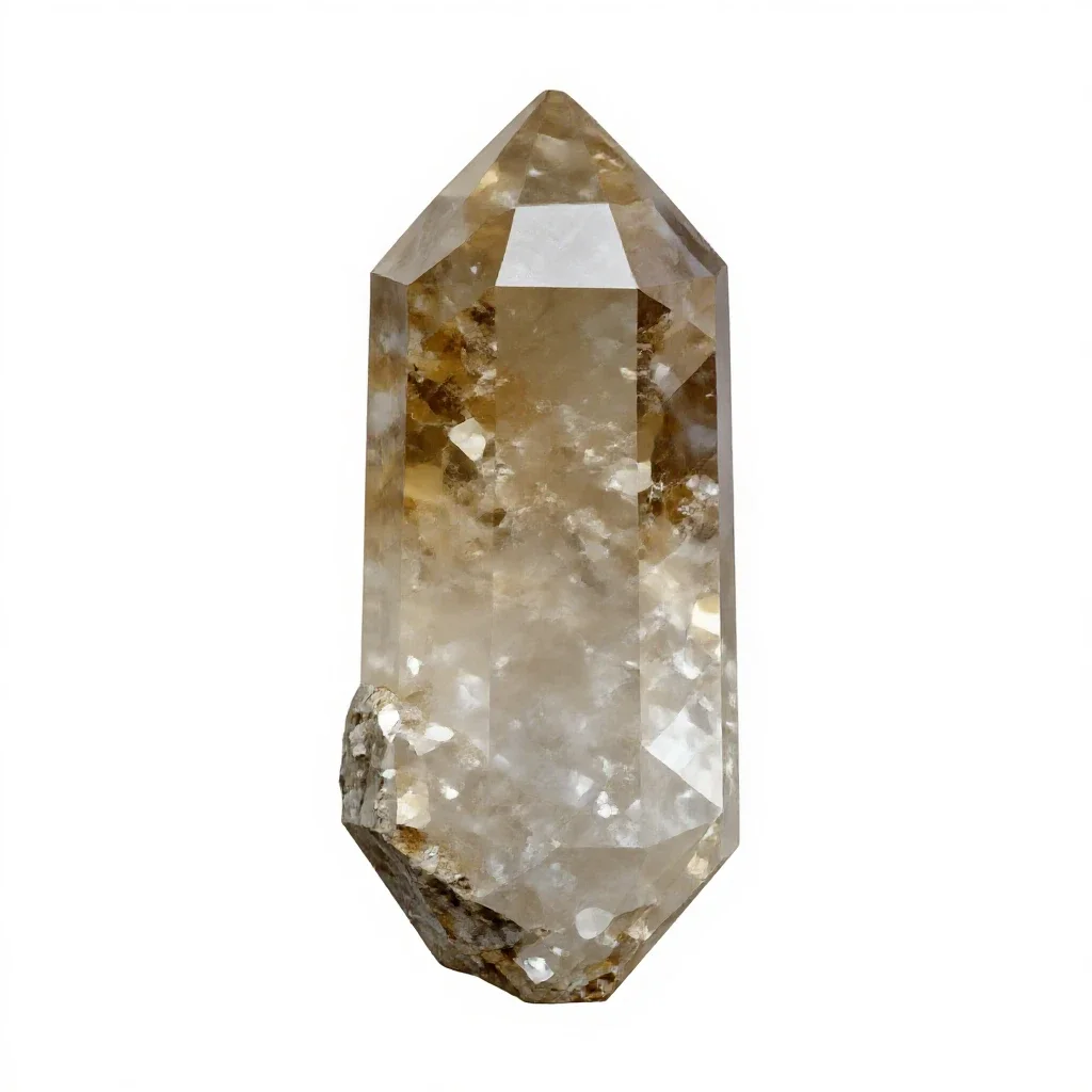 Tourmaline crystal isolated on a white background