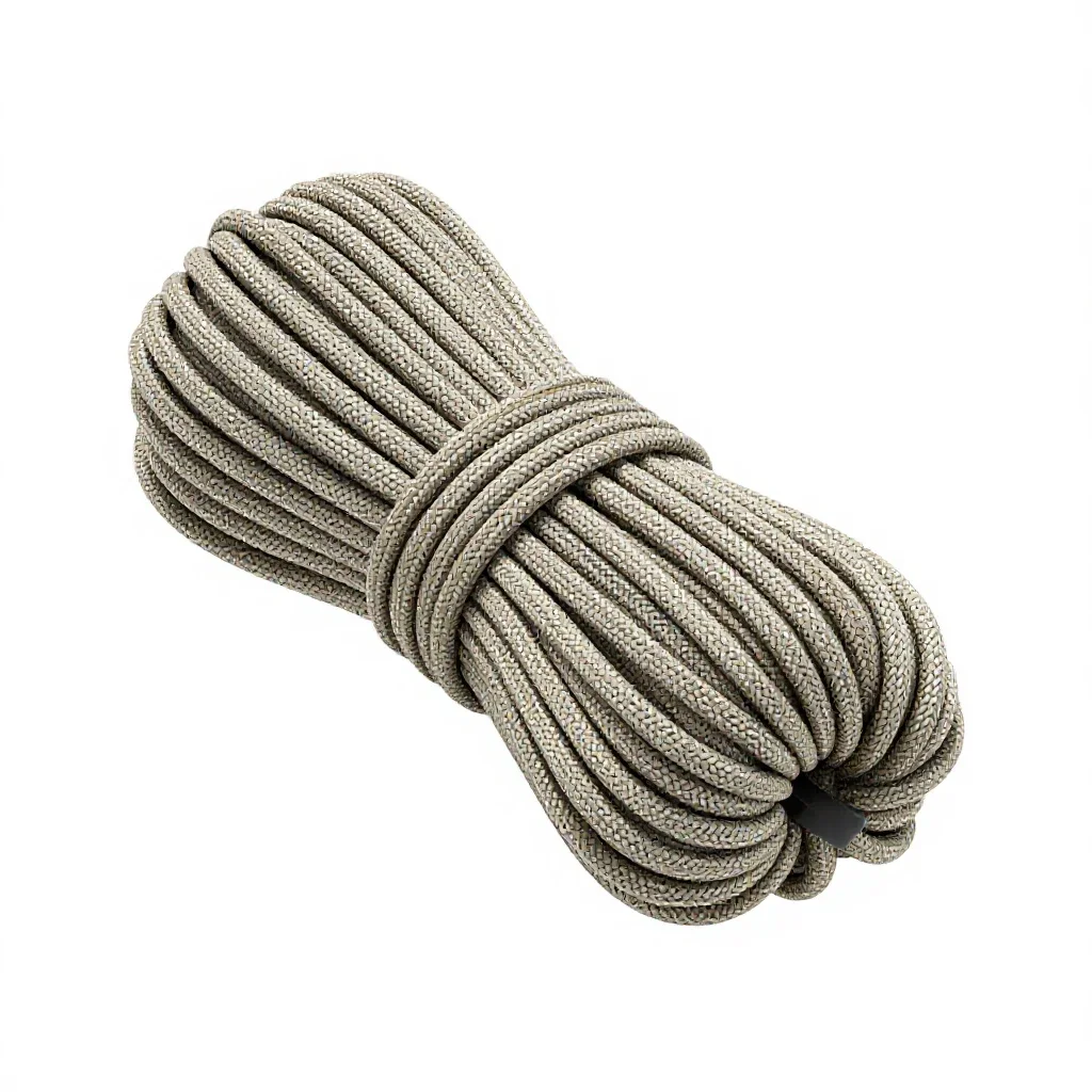 Climbing rope coil isolated on a white background