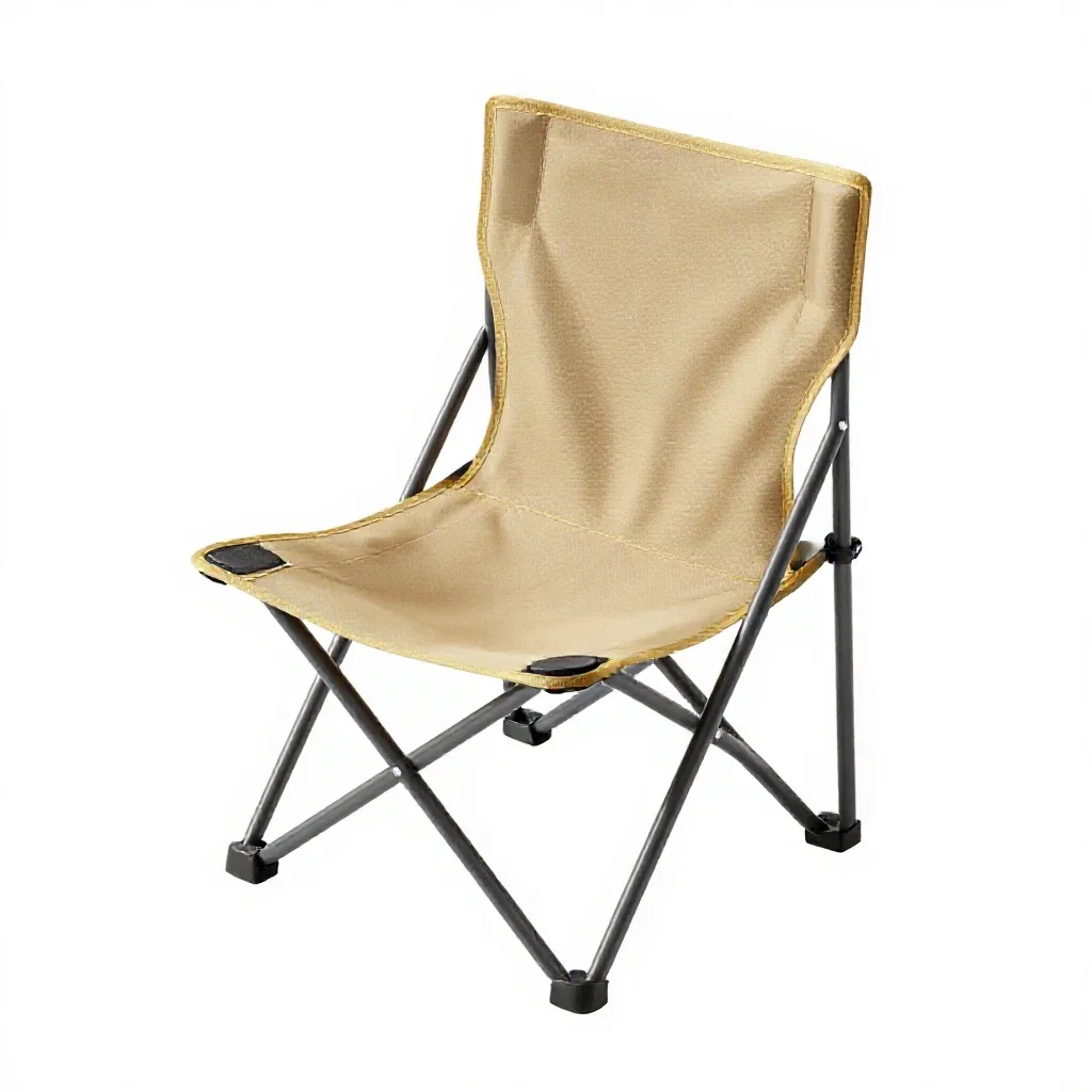 Folding camp chair isolated on a white background