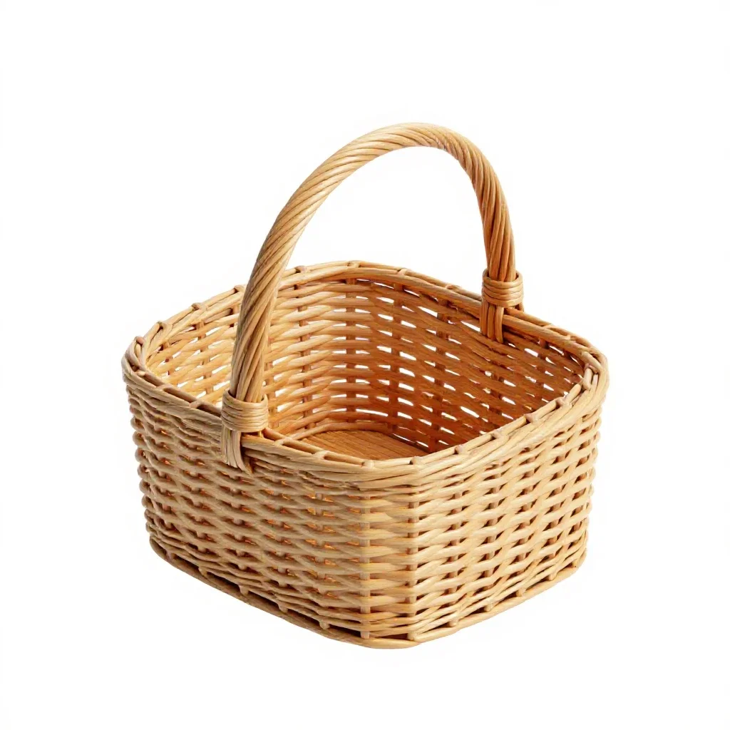Picnic basket isolated on a white background