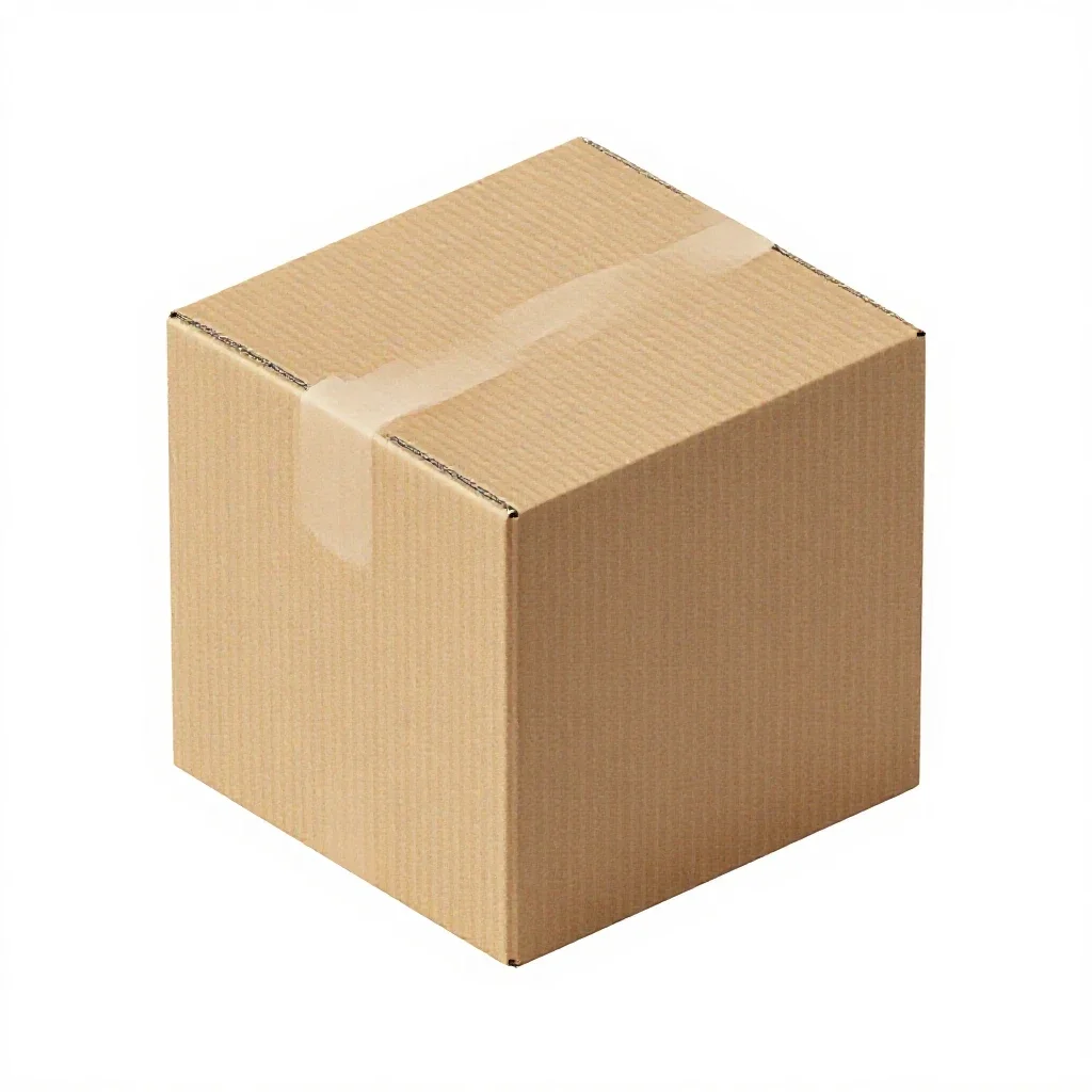 Corrugated shipping carton isolated on a white background
