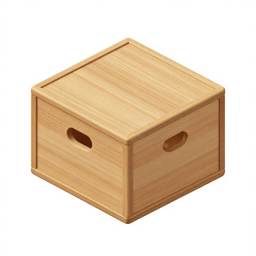Hinged wooden gift box isolated on a white background