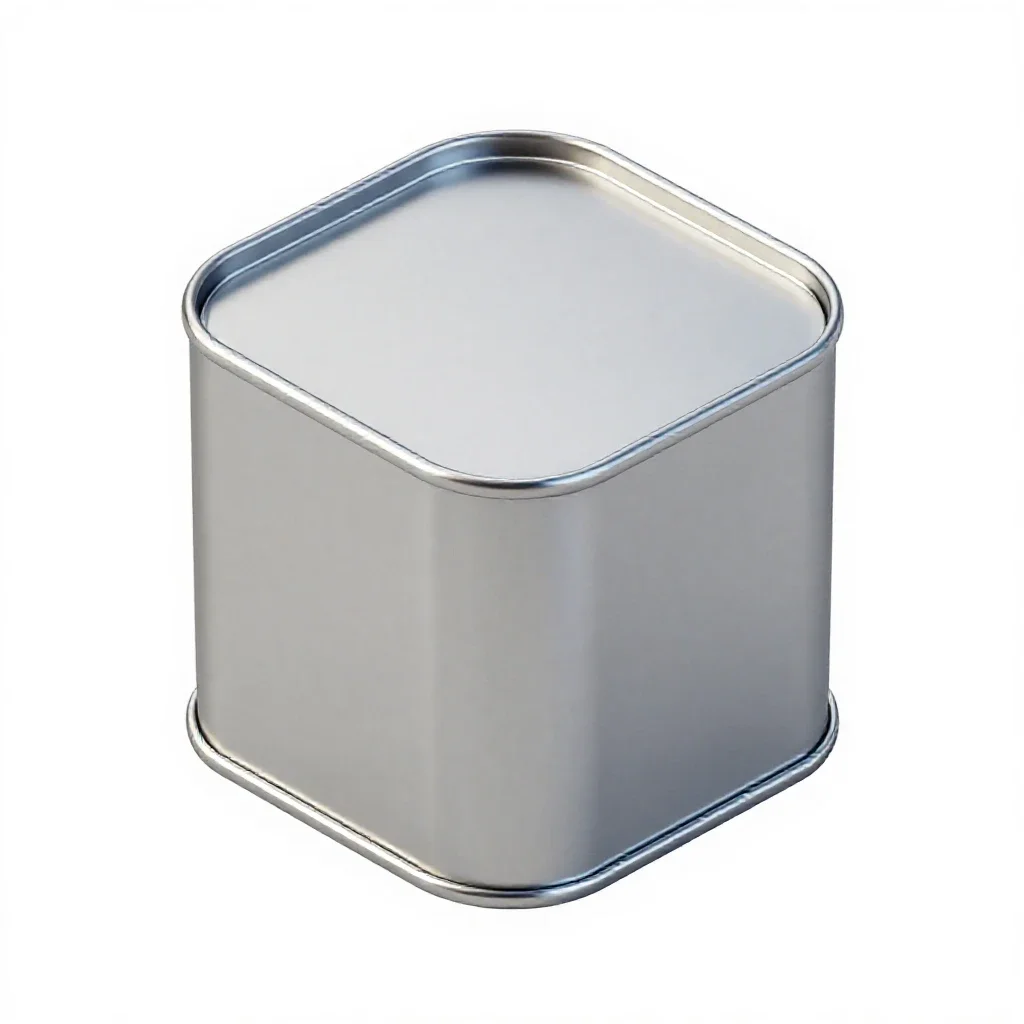 Matte aluminium tin isolated on a white background