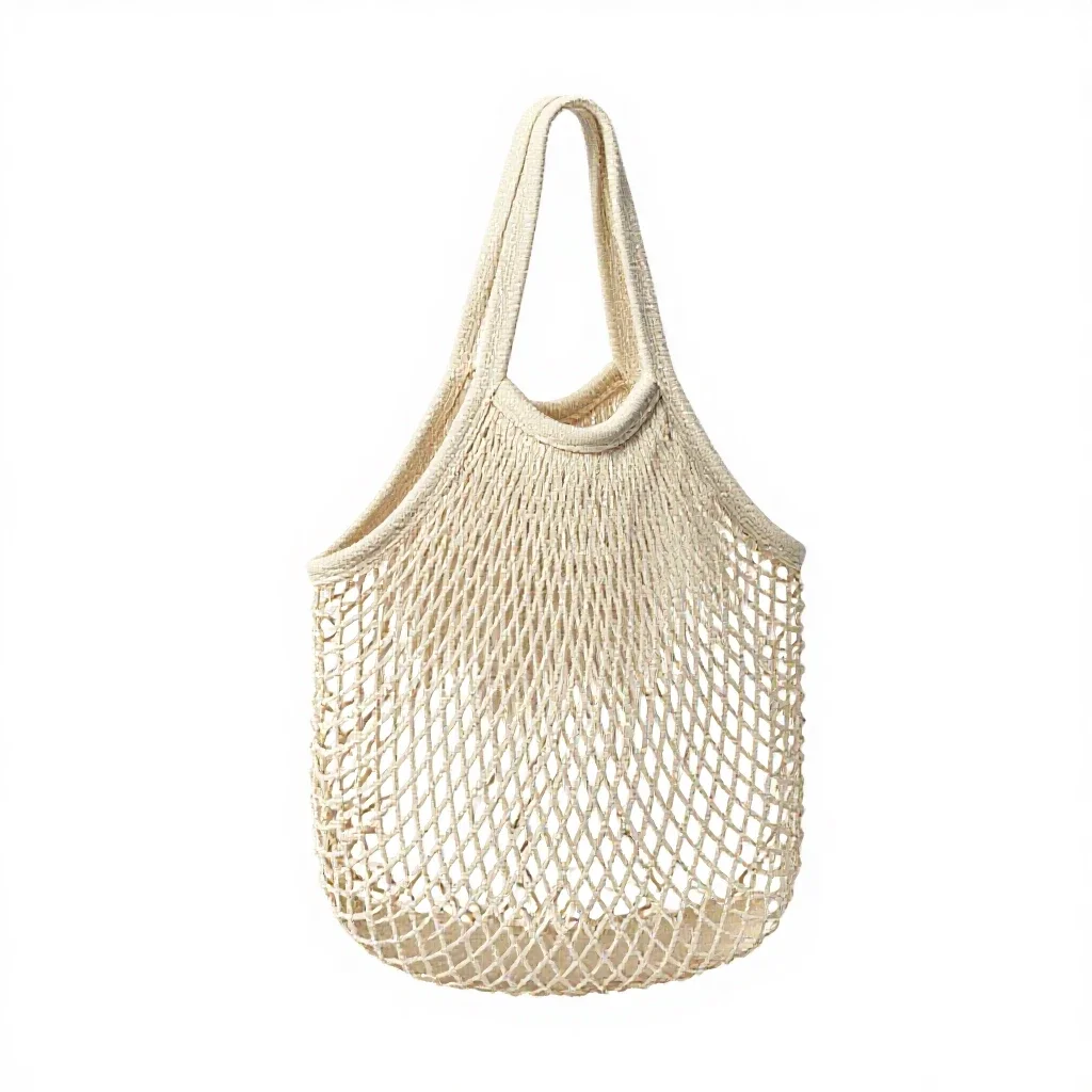 Mesh produce bag isolated on a white background