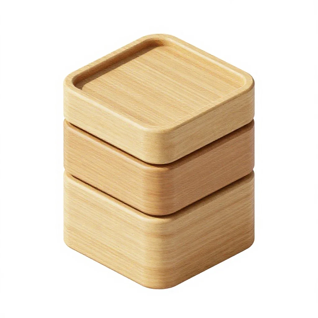 Stackable food storage set isolated on a white background