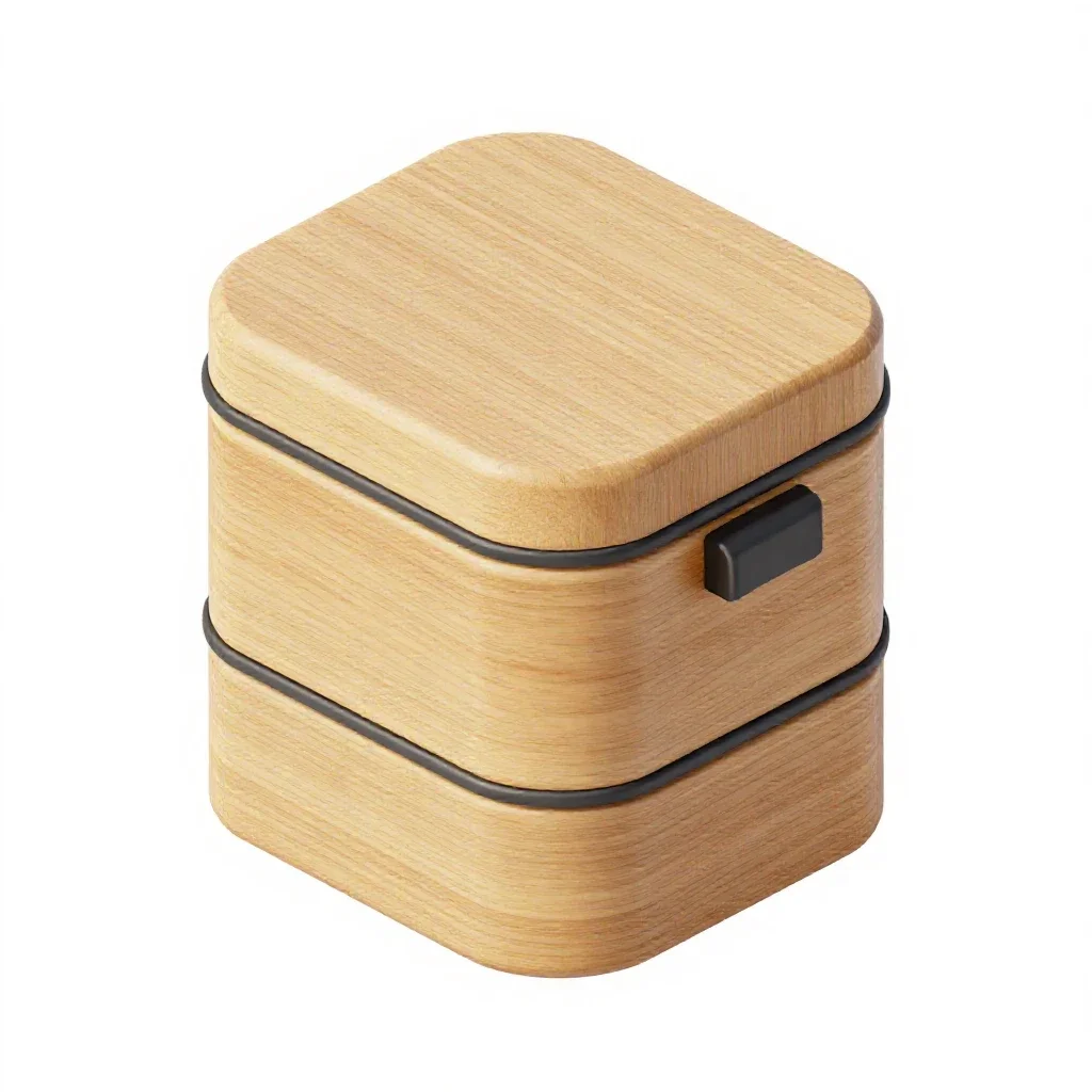 Stacked bento tiffin carrier isolated on a white background